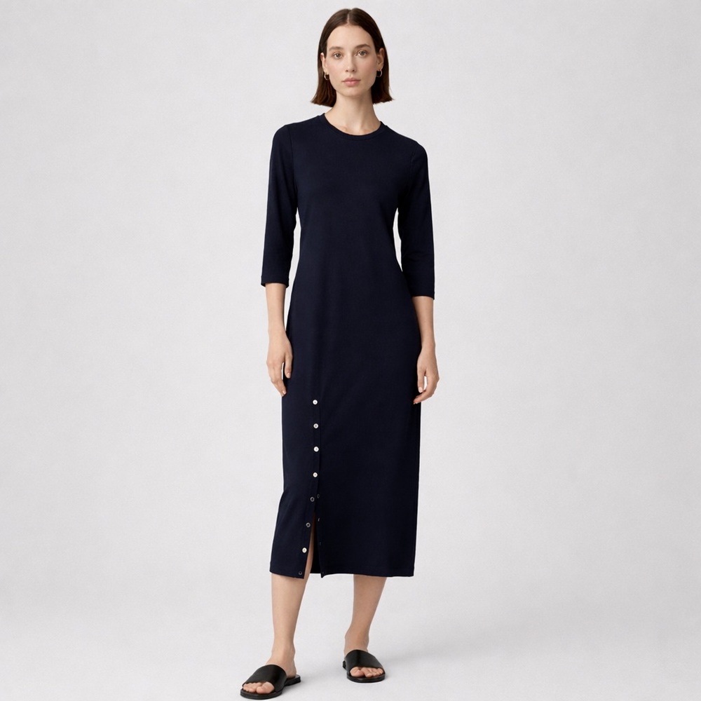 Theory side slit midi dress in navy ink - Brand New without Tags